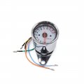 Universal Silver Tone Shell Motorcycle Tachometer Speedometer Odometer Gauge Set