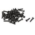 Uxcell M2x10mm Metal Nickle Plated Grade 10 9 Flat Head Hex Socket Cap Screw Bolt 50pcs