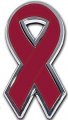 Awareness Ribbon Chrome Auto Emblem Burgundy 