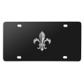 Ipick Image Fleur-de-lis Fdl 3d Logo Black Stainless Steel License Plate 