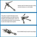 Zcargel Folding Boat Anchor 1 5kg Marine Grapnel Stainless Steel 4 Prong Grapple Kayak For Canoe Fishing 0 7kg 2 3 Kg