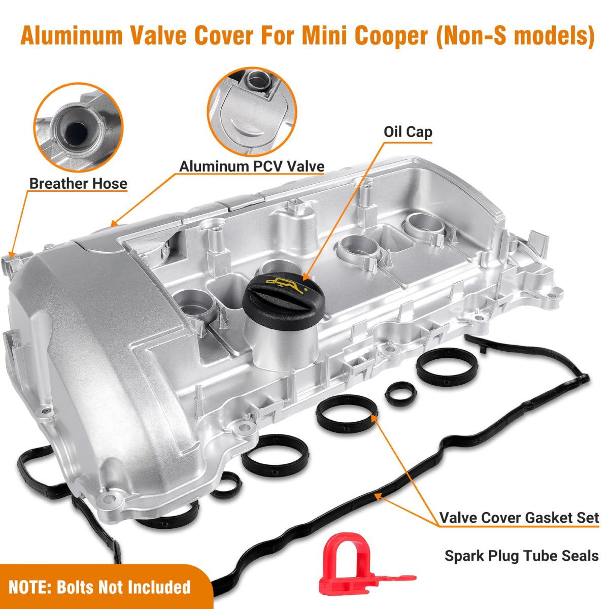 11127646554 Aluminum Valve Cover Cylinder Head Kit For Mini Cooper Non S N12 N16 Engine 1 6l Fits R55 R56 R60 R61 Paceman
