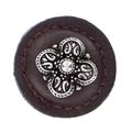 Vicenza Designs K1278 Napoli Round Leather Knob Large Brown Antique Silver 
