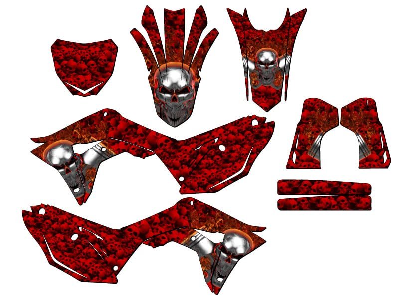2019-2020 Crf 450 R Flaming Gearhead Red Senge Graphics Complete Kit For Honda