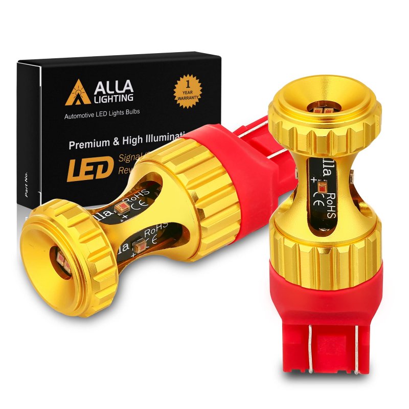 Alla Lighting 7440 7443 Led Bulbs 3000lm Extreme Super Bright Car Signal Reverse Stop Brake Tail Lights Drl T20 7441 7444 W21w