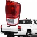 Waltyotur Replacement For 2016-2017 Tacoma Passenger Rear Brakr Tail Lights Red Transparent Brake