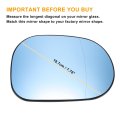 Car Rearview Right Passenger Side Mirror Glass Replacement W Backing Plate Aspherical Heated Blue For Mercedes M-class W163