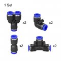 Uxcell Pneumatic Air Hose Tubing Compressor Tube 4mm 5 32 Id X 6mm 1 4 Od 10m 8ft Pipe Black With Connect Fitting Kit