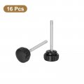 Uxcell 16pcs Round Knurled Thumb Screws M5 X 50mm Carbon Steel Zinc Plated Thread Thumbscrew Clamping Knob Screw For Quick