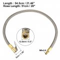 X Autohaux Flexible Stainless Steel 51cm 20 Tire Valve Connect Pipe Air Chuck Inflator Compressor Pump Extension Hose For Car