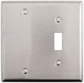 Morris 83410 430 Wall Plate 2 Gang With Blank 1 Toggle Stainless Steel 
