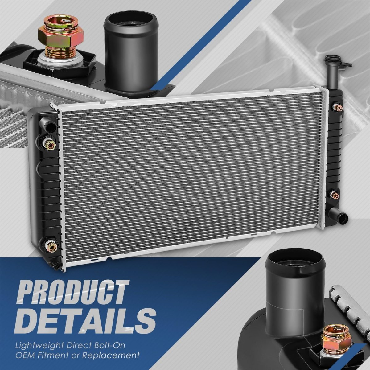 Aluminum Core Radiator With Toc And Eoc For 2003 2004 Chevy Express Gmc Savana 2500 3500 Fits 4 8l 6 0l Engines 1 Row Dpi 2713