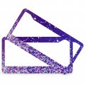 Sparkling Purple License Plate Frames 2 Packs Holes Glittering Themed Aluminum Car Accessories Cover Fits Standard U S Vehicles