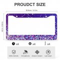 Sparkling Purple License Plate Frames 2 Packs Holes Glittering Themed Aluminum Car Accessories Cover Fits Standard U S Vehicles
