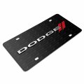 Ipick Image For Dodge 3d Logo On Pattern Black Solid Aluminum Metal License Plate