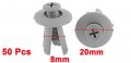 Uxcell 50 Pcs Gray Plastic Clip For 8mm Hole
