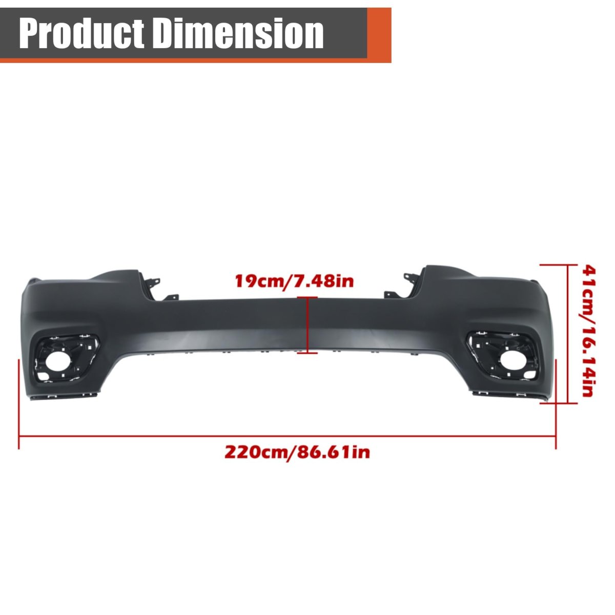 Primed Plastic Front Upper Bumper Cover Without Parking Aid Sensor Holes Replacement For Cherokee 2019-2022 Ch1014133