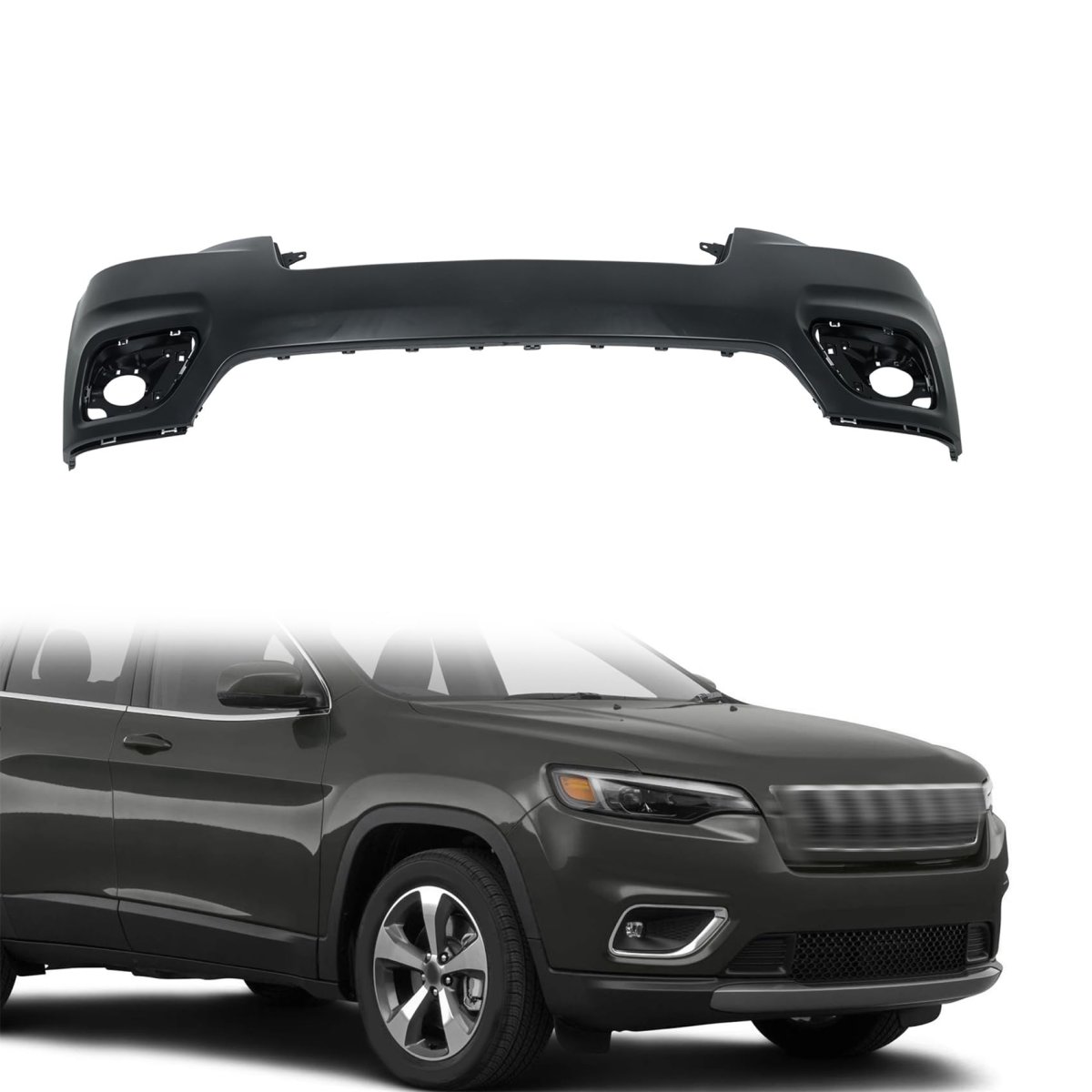 Primed Plastic Front Upper Bumper Cover Without Parking Aid Sensor Holes Replacement For Cherokee 2019-2022 Ch1014133