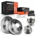 A-premium Rear Disc Brake Rotors And Ceramic Pads Kit Wheel Bearing Hub Assembly Compatible With Mitsubishi Eclipse 2006-2012