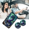Janenfna Car Armrest Cover Pads Universal Fashion Cute Auto Center Console Pad With 2pcs Coasters Soft Waterproof Seat