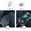 Janenfna Car Armrest Cover Pads Universal Fashion Cute Auto Center Console Pad With 2pcs Coasters Soft Waterproof Seat