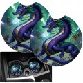 Janenfna Car Armrest Cover Pads Universal Fashion Cute Auto Center Console Pad With 2pcs Coasters Soft Waterproof Seat