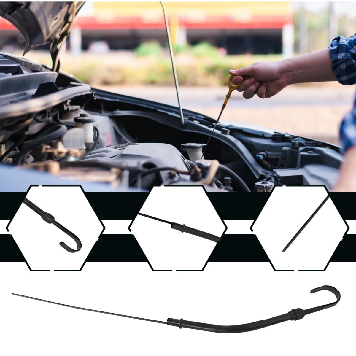 Oil Dipstick Tube Black Engine Leval Fit Replacement For Chevrolet Small Block Sbc 265 283 305 327 350 383 400 1955a 1979 Black
