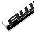 Chrome Finish Metal Emblem Awd Badge Black Letter