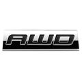 Chrome Finish Metal Emblem Awd Badge Black Letter