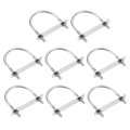 M6 Round U-bolts 8 Sets 57mm 2 24 Inner Width 77mm 3 03 Length 201 Stainless Steel U-clamp Bolt With Plates Nuts For Automobile 