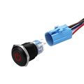 19mm Latching Push Button Switch 12v Red Led Power Symbol Light 1no1nc Spdt On Off Waterproof Metal Shell Toggle With Wire 