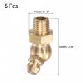 Uxcell Brass 45 Degree Grease Fitting M8 X 1mm Thread Hydraulic Accessories 5pcs