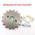 Tc-motor 420 16 Tooth 17mm Front Chain Sprocket Gear For 50cc 70cc 90cc 110cc 125cc 140cc 150cc 160cc Engine Atv Quad Pit Dirt