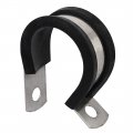 Uxcell 24mm Dia Epdm Rubber Lined P Clips Cable Hose Pipe Clamps Holder 2pcs