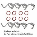 Waltyotur 8 Pcs Diesel Fuel Injector Lines Connecting Rods O-rings 8c3z-9229-a Replacement For Ford Super Duty F-250 F-350