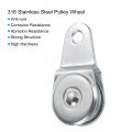 Uxcell 2pcs 70mm Single Pulley Blocks Iron Hanging Wire Towing Wheel Cable Rope Runner Roller In Zinc Plated