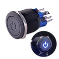 Ulincos Latching Push Button Switch U22a4 1no1nc Spdt On Off Black Metal Shell With Blue Led Suitable For 22mm 7 8 Mounting 
