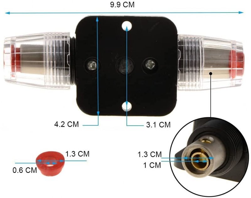 12v 24v Dc 15a Car Audio Inline Circuit Breaker Reset Fuse Holder For Stereo Switch System Protection Marine Boat And Bike Use