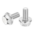 5 Pieces M6 X 12mm Hex Serrated Flange Bolts 304 Stainless Steel Flanged Head Screws For Households Machine Tools And Diy 