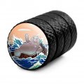 Waving Manatee Mermaid On Rocks And Waves Funny Tire Rim Wheel Aluminum Valve Stem Caps