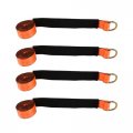 Universal Orange Rim Tie Down Set Wheel Straps Heavy Duty Adjustable 4 3300 Pound Working Load For Pickups Suv Atv Trailer 
