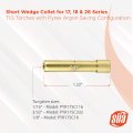 Sa A Short Wedge Collet For 17 18 26 Series Tig Torches With Fused Quartz Argon-saving Configuration Size 1 16 10-pack