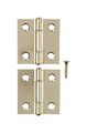 1-12 Bright Brass Narrow Fixed Pin Door Cabinet Hinge Ace Solid 