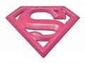 Supergirl Hot Pink Sparkle Metal Auto Emblem 
