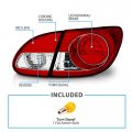 Amerilite L E D Taillights Red Clear 4 Pcs For Toyota Corolla Passenger And Driver Side