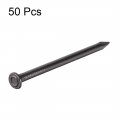Hardware Nails Carbon Steel Point Tip Wall Cement Nail 50mm 2 3mm Rod Dia Black 50pcs