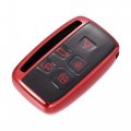X Autohaux Car Key Fob Cover 5 Button Remote Case Red For Range Rover Evoque Velar Discovery Lr4 Land Sport Jaguar Xf Xj Xe