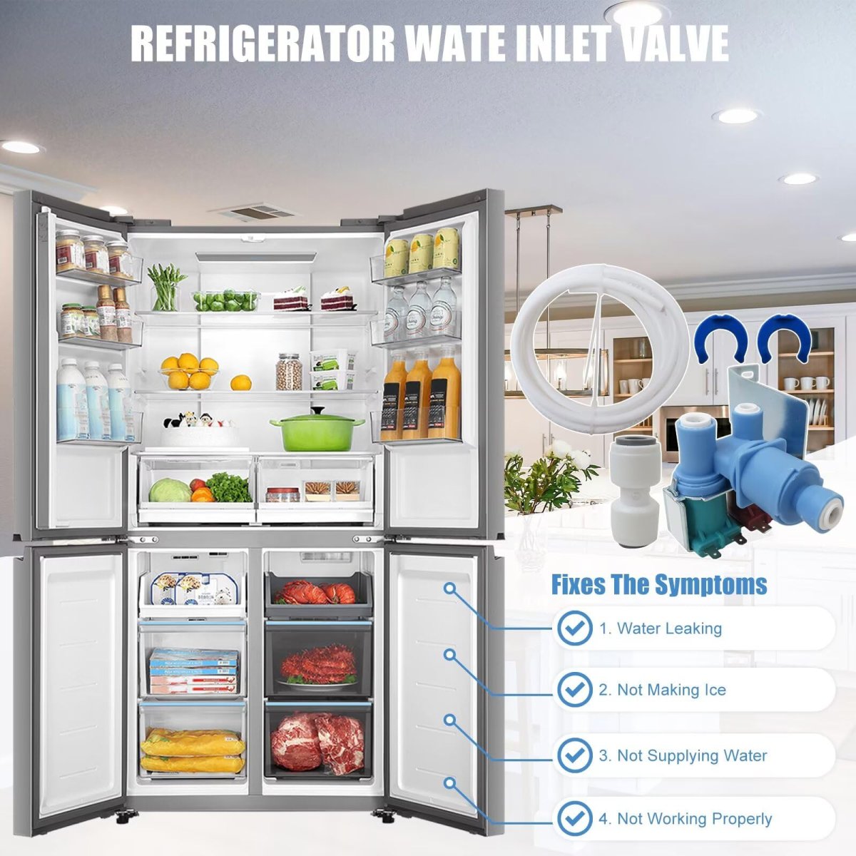 W10408179 120v Ac Refrigerator Water Inlet Valve Compatible For Whirlpool Models Wrs325fdam02 Wrs325fdam04 Wrs322fdam04