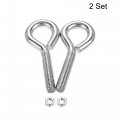 Uxcell M10x50mm Eye Hooks Screws Bolts Kit 2pcs Carbon Steel Hanger Eyelet Screw With Hex Nuts For Metal Hook Wood Terminal