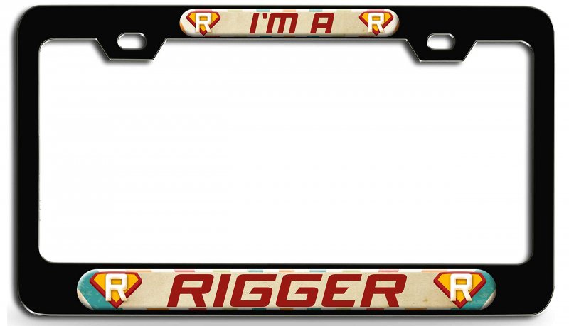 I M A Rigger Career Bl 3d Metal License Plate Frame Auto Suv Truck Tag Holder R43